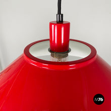 Load image into Gallery viewer, Chandelier in glass, red and white metal, 1970s