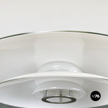 Charger l'image dans la galerie, Chandelier in opaline glass and chromed metal, 1980s