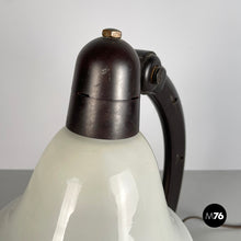 将图片加载到图库查看器,Table lamp in opaline glass and bakelite, 1940s