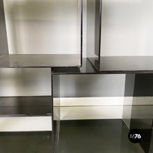 Load image into Gallery viewer, Modular bookcase or display in smoked plexiglass, 1990s