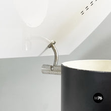 Load image into Gallery viewer, Matte black and glossy white metal table lamp, 1980s