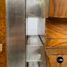 Load image into Gallery viewer, Wooden and metal table clock, 1930s
