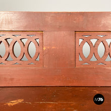 画像をギャラリービューアに読み込む, Bench in red wood, 1930s