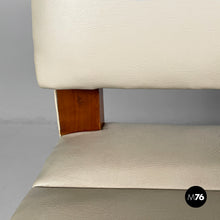 Load image into Gallery viewer, Bench in wood and white leather, 1940s