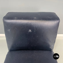 画像をギャラリービューアに読み込む, Armchair in black leather and metal, 1980s