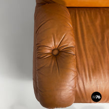 将图片加载到图库查看器,Brown leather armchairs, 1970s