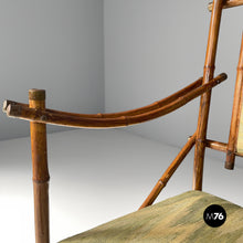 Carica l'immagine nel visualizzatore di Gallery, Armchairs in fabric and bamboo, 1930s