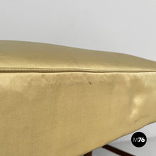 Carica l'immagine nel visualizzatore di Gallery, Pouf in wood and beige satin, 1940s