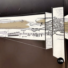 画像をギャラリービューアに読み込む, Silk-screen print with collage Macchina Impossibile by Bruno Munari, 1970s