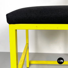 将图片加载到图库查看器,Chair with black fabric and yellow metal, 1980s