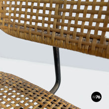 将图片加载到图库查看器,Rattan and black metal chairs, 1960s