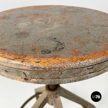 Load image into Gallery viewer, Stool in grey wood and metal, 1950s