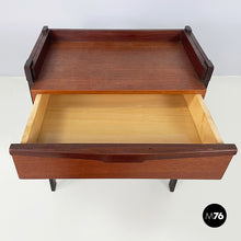 画像をギャラリービューアに読み込む, Wooden coffee table with shelves and drawer, 1960s