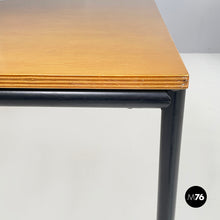 Charger l'image dans la galerie, Dining table or desk in wood and black metal, 1980s