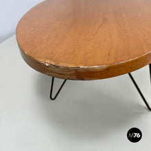 画像をギャラリービューアに読み込む, Coffee table in wood and black metal, 1960s