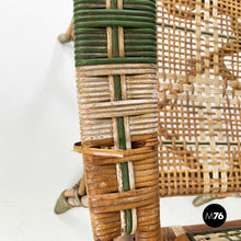 画像をギャラリービューアに読み込む, Two-seater outdoor bench in rattan, early 1900s