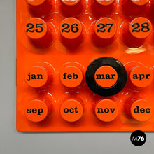 将图片加载到图库查看器,Wall perpetual orange calendar by Giorgio Della Beffa for Ring A Date, 2000-2010s