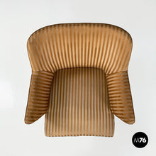 Load image into Gallery viewer, Striped fabric and wood armchairs, 1950s