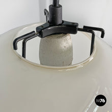 画像をギャラリービューアに読み込む, Round white glass chandelier, 1950s