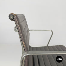 将图片加载到图库查看器,Dark grey leather office chair EA108 by Charles and Ray Eames for ICF, 1970s
