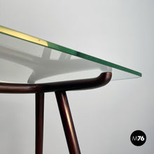 画像をギャラリービューアに読み込む, Coffee table in wood and glass , 1950s