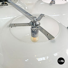 将图片加载到图库查看器,Opaline glass and metal chandelier, 1970s