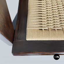 Charger l'image dans la galerie, Wood and straw armchairs, 1940s