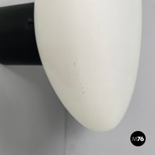 Load image into Gallery viewer, Wall lamps in opaline glass and black metal, 1950s