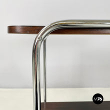 画像をギャラリービューアに読み込む, Wood and metal cart with double shelf, 1940s