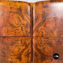 Charger l'image dans la galerie, Chest of drawers in wood, glass and brass, 1950s