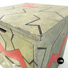 将图片加载到图库查看器,Chest of drawers in gray wood with broken stripes, 1990s