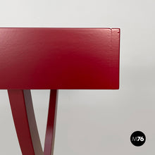 画像をギャラリービューアに読み込む, Console in burgundy wood and metal, 1980s