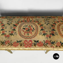 Load image into Gallery viewer, Bench in wood and fabric, 1800s