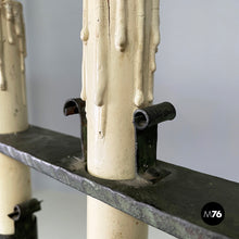 Charger l'image dans la galerie, Chandelier with eight lights in wrought iron, 1930s