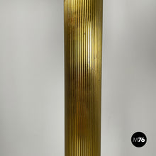 画像をギャラリービューアに読み込む, Floor lamp in withe fabric and brass by Lam Bologna, 1960s