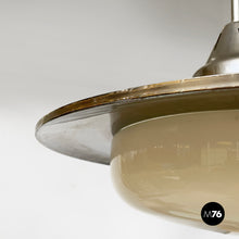 将图片加载到图库查看器,Chandelier in opaline glass and metal, 1930s