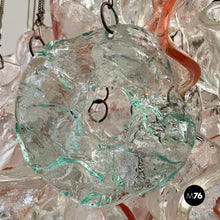 Charger l'image dans la galerie, Murano glass and brass chandelier, 1980s