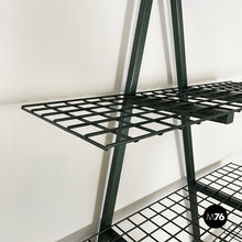 Load image into Gallery viewer, Bookcases in dark green metal, 1980s