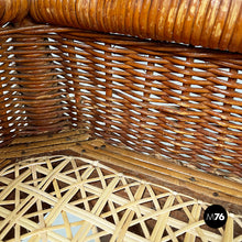 Load image into Gallery viewer, Two-seater outdoor bench in rattan, 1960s