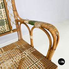 画像をギャラリービューアに読み込む, Two-seater outdoor bench in rattan, early 1900s