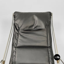 将图片加载到图库查看器,Armchair in faux leather and steel, 1970s