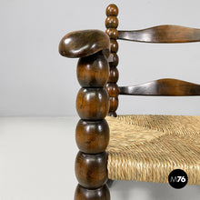 Load image into Gallery viewer, Armchairs in wood and straw, 1960s