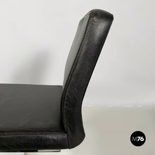 画像をギャラリービューアに読み込む, Chair in black leather and steel, 1980s