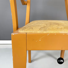 Carica l'immagine nel visualizzatore di Gallery, Yellow fabric and wooden chair by Bros/s, 1980s