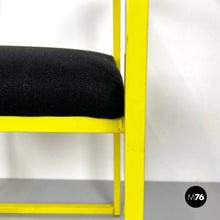 将图片加载到图库查看器,Chair with black fabric and yellow metal, 1980s