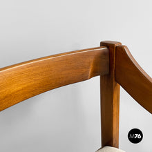 Load image into Gallery viewer, Chairs in wood and beige fabric, 1970s