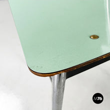 将图片加载到图库查看器,Chairs in aqua green formica and metal, 1960s
