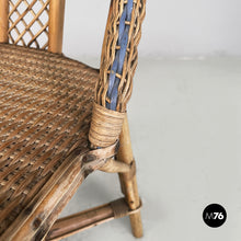 Carica l'immagine nel visualizzatore di Gallery, Chairs in rattan and light blue rattan, early 1900s