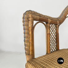 Load image into Gallery viewer, Chairs in rattan and light blue rattan, early 1900s
