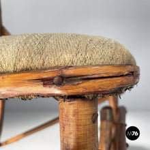 Load image into Gallery viewer, Chairs in fabric and bamboo, 1930s